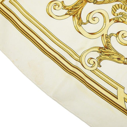 Hermes Carre 90 les Tuileries Garden Yellow Ivory Silk