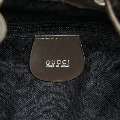 Gucci Bamboo Shoulder Bag Drawstring 003 Brown Nylon Leather