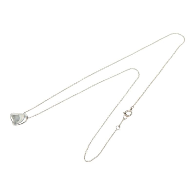 Tiffany & Co Elsa Peretti Full Heart Vintage Chain Pendant Necklace Silver