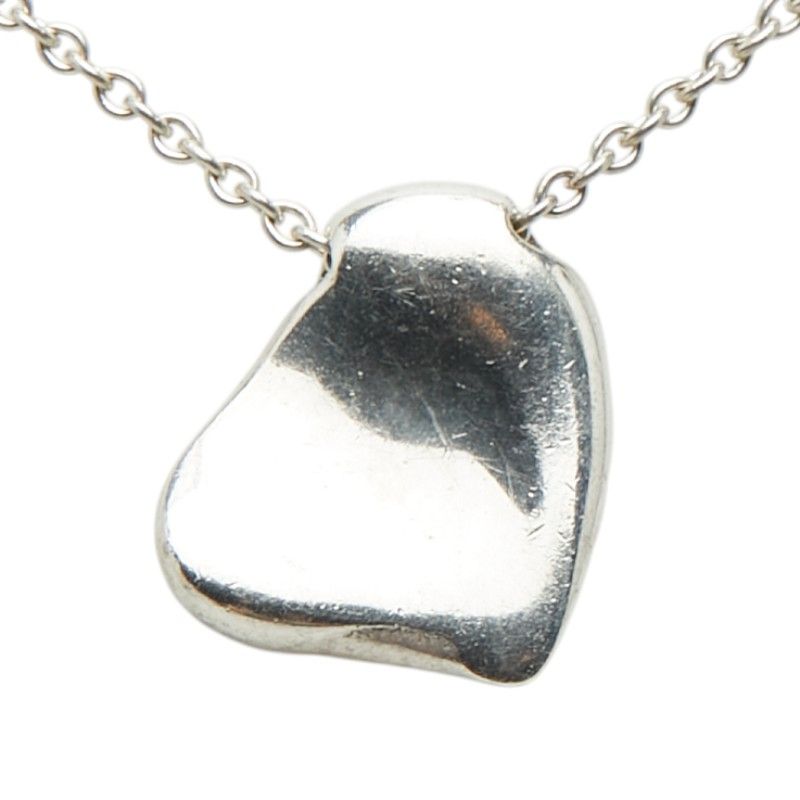 Tiffany & Co Elsa Peretti Full Heart Vintage Chain Pendant Necklace Silver
