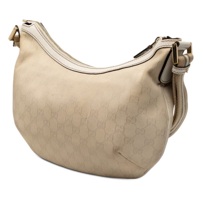 Gucci GG Canvas Crossbody Shoulder Bag White Beige