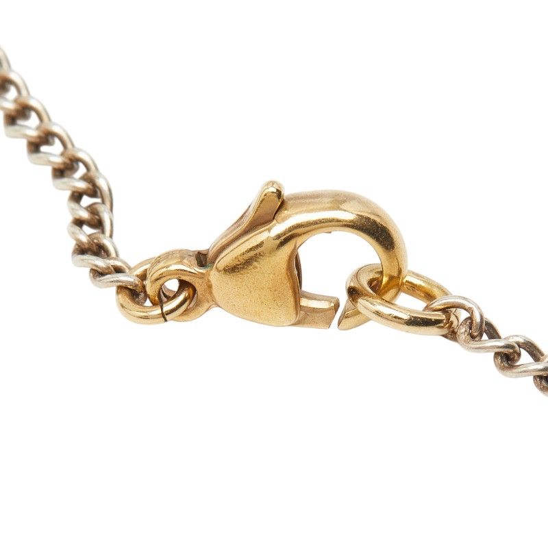 Chanel CC Logo Color Stone Silver Green Metal