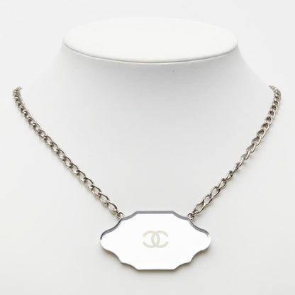 Chanel Mirror Plate CC Logo Silver Metal