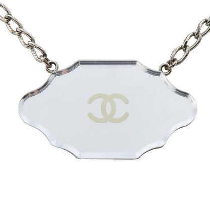Chanel Mirror Plate CC Logo Silver Metal