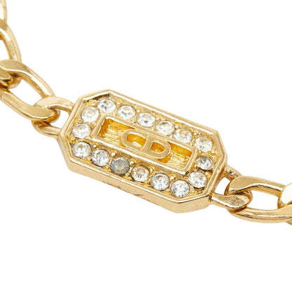 Dior CD Logo Gold Plated Rhinestone Bracelet