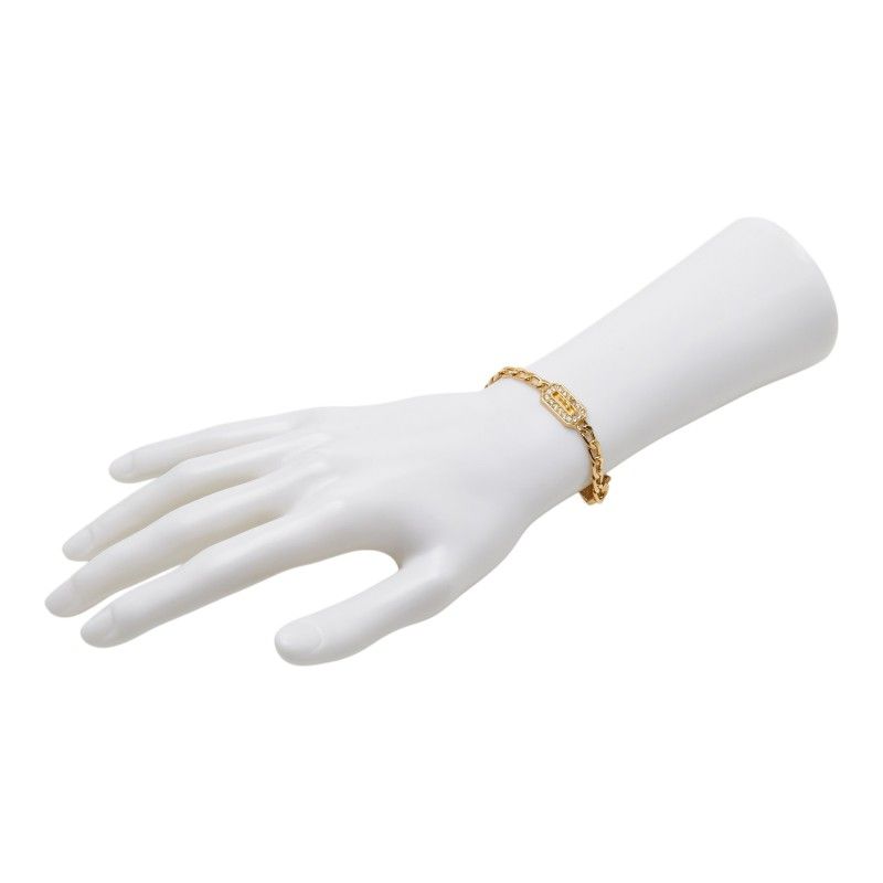 Dior CD Logo Gold Plated Rhinestone Bracelet