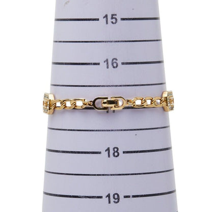 Dior CD Logo Gold Plated Rhinestone Bracelet