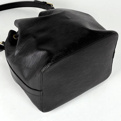Louis Vuitton Petit Noir Shoulder Drawstring Bag Epi Black