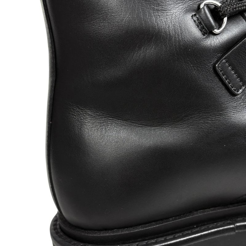 Hermes Land Notch Driver Sole Shoes Short Boots Leather Black