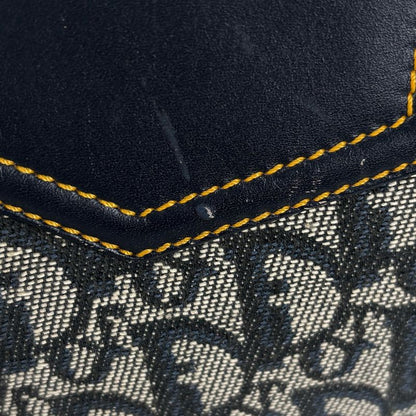 Dior Trotter Pattern Tote Shoulder Canvas Navy