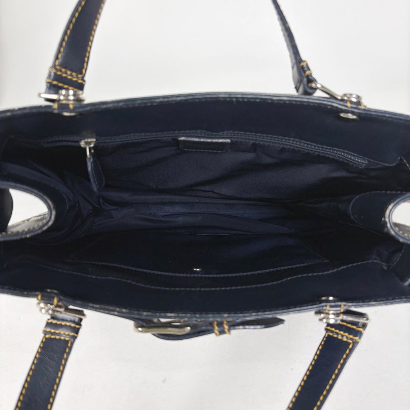 Dior Trotter Pattern Tote Shoulder Canvas Navy