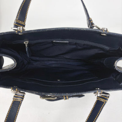 Dior Trotter Pattern Tote Shoulder Canvas Navy