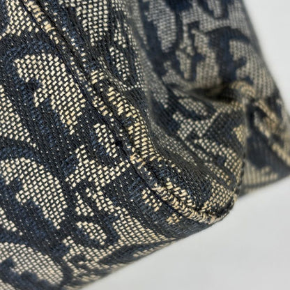 Dior Trotter Pattern Tote Shoulder Canvas Navy