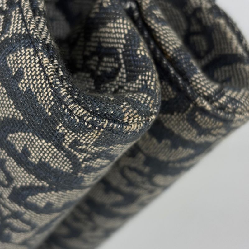 Dior Trotter Pattern Tote Shoulder Canvas Navy