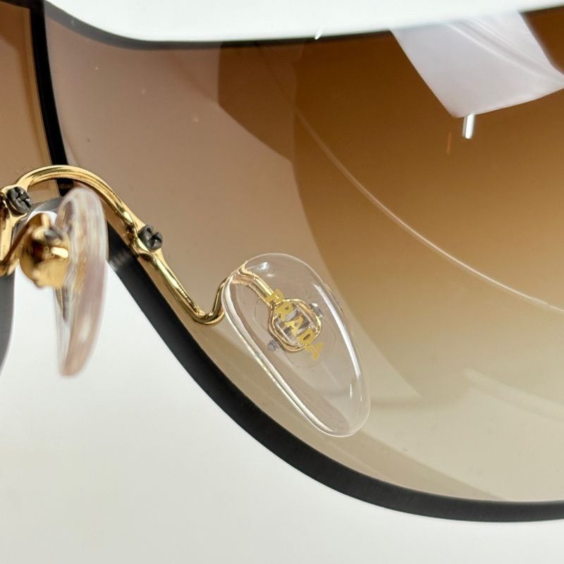 Prada Logo Sunglasses Eyewear Gradient Plastic Brown