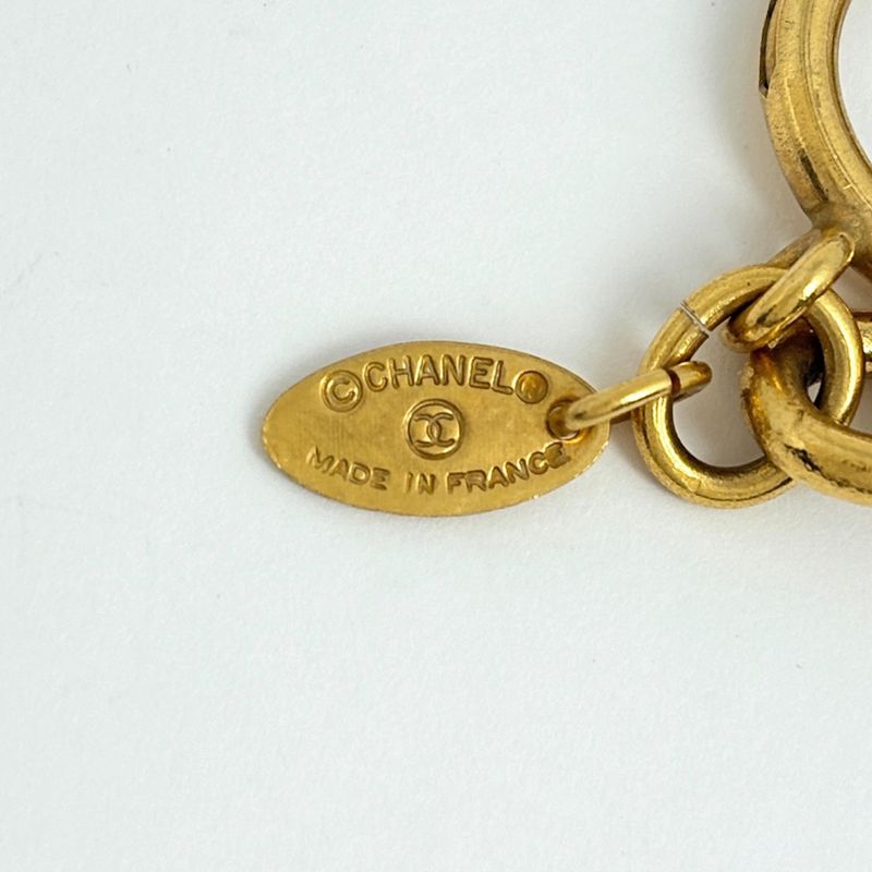 Chanel CC Logo Chain Necklace Coin Motif Gold Plated