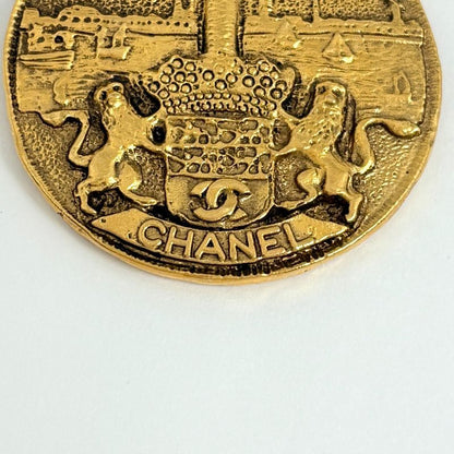Chanel CC Logo Chain Necklace Coin Motif Gold Plated