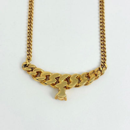 Dior Rhinestone Necklace CD Gold Plated
