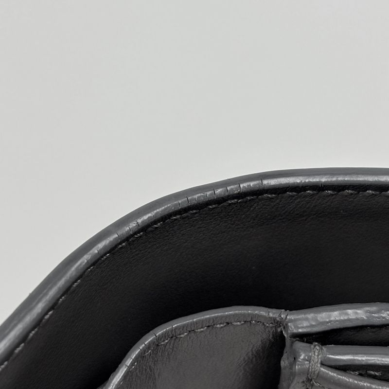 Celine Small Trifold Wallet Compact Leather Gray
