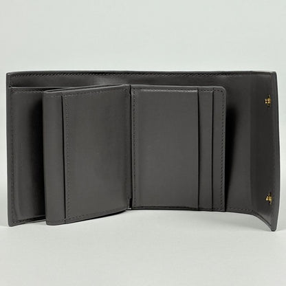 Celine Small Trifold Wallet Compact Leather Gray