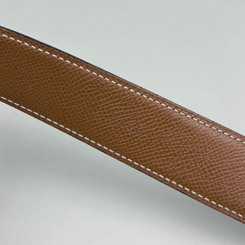 Hermes Constance Reversible Belt Box Calf Courchevel Black Gold