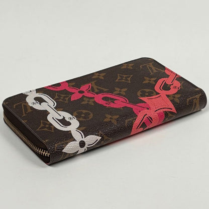 Louis Vuitton Zippy Wallet Zip Around Chain Print Monogram Bay Brown