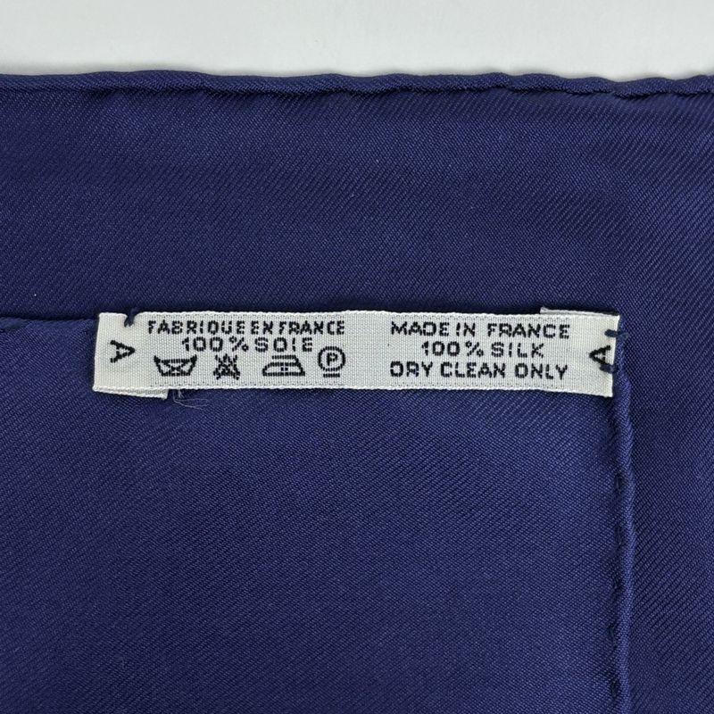 Hermes Carre 90 Cheval Turc Turkish Horse Scarf Silk Navy Multicolor