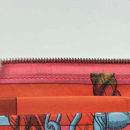 Hermes Azap Long Silk in Zip Around Scarf Wallet Veau Rose Azalea