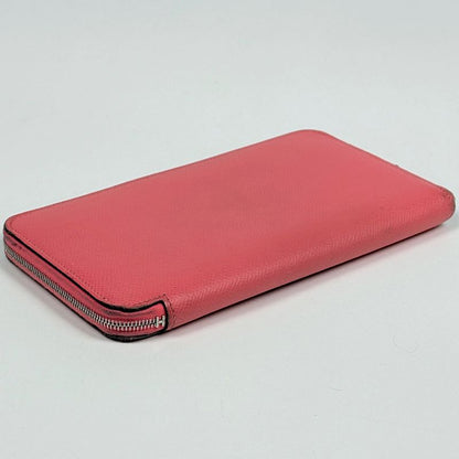 Hermes Azap Long Silk in Zip Around Scarf Wallet Veau Rose Azalea