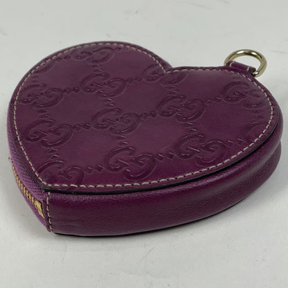 Gucci Guccissima Coin Purse Signature Heart Case Leather Purple