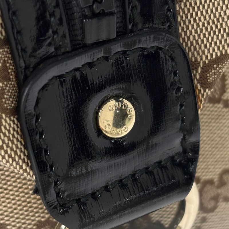 Gucci GG Pattern Handbag Canvas Beige Black