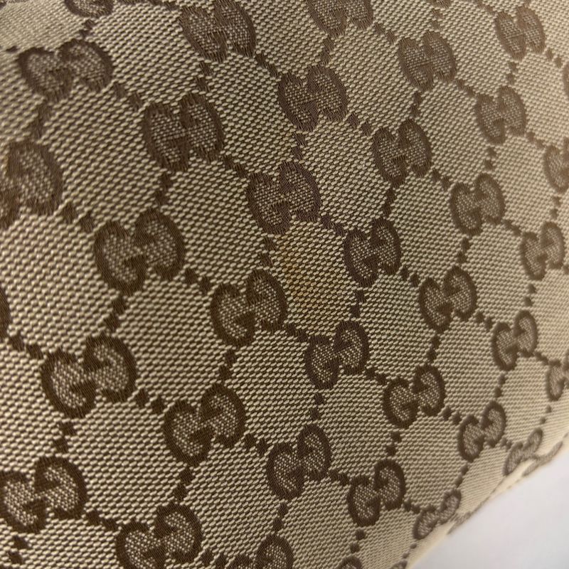 Gucci GG Pattern Handbag Canvas Beige Black