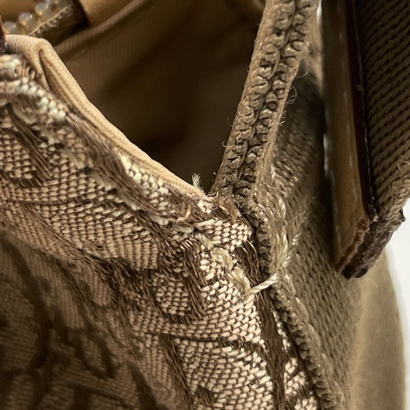 Dior Trotter Pattern Shoulder Bag Crossbody Canvas Brown