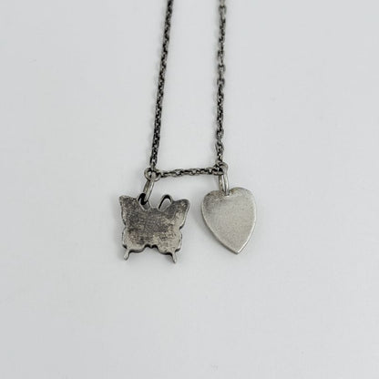 Gucci Logo Necklace Heart Butterfly Silver