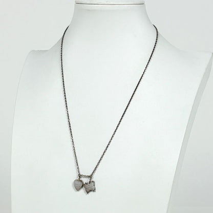 Gucci Logo Necklace Heart Butterfly Silver