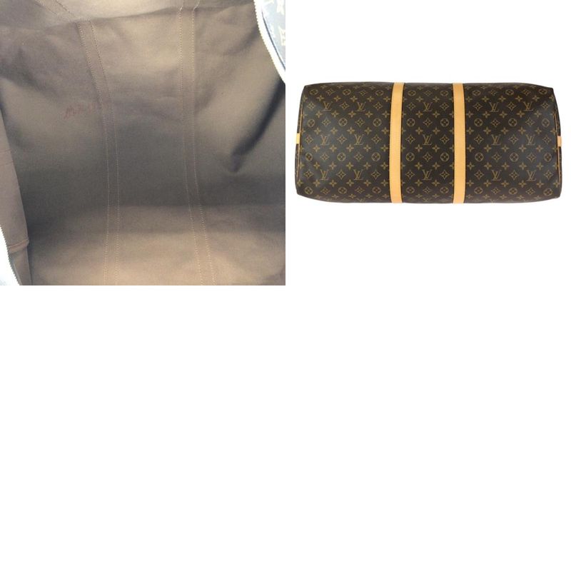 Louis Vuitton Monogram Keepall Bandouliere 60 2-Way Brown Gold Boston Bag