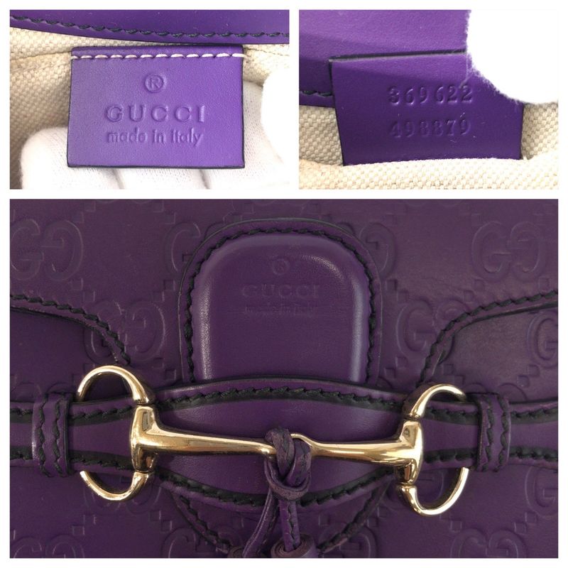 Guccissima Horsebit Emily Purple Leather Chain Shoulder Bag