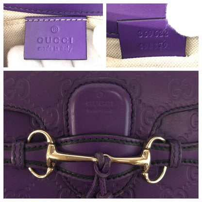 Guccissima Horsebit Emily Purple Leather Chain Shoulder Bag