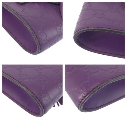 Guccissima Horsebit Emily Purple Leather Chain Shoulder Bag