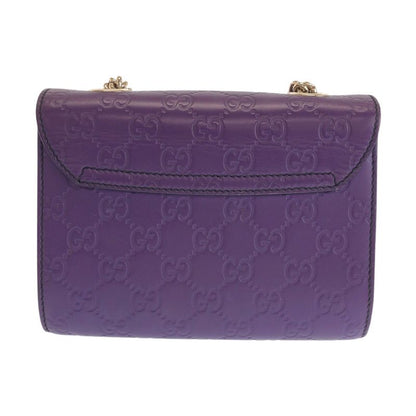 Guccissima Horsebit Emily Purple Leather Chain Shoulder Bag