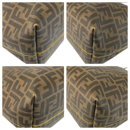 Fendi Zucca Brown Yellow Gold Tote Shoulder Bag