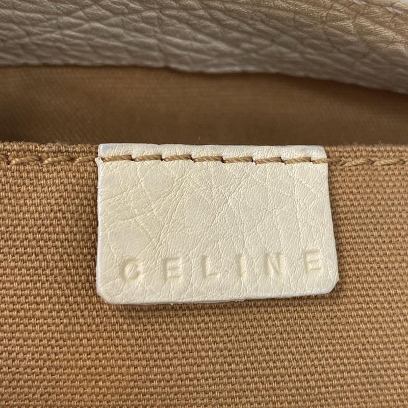 Celine Handbag Boogie Bag Ivory Leather