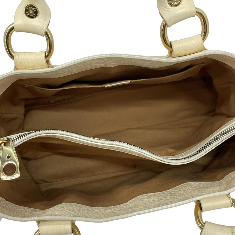 Celine Handbag Boogie Bag Ivory Leather