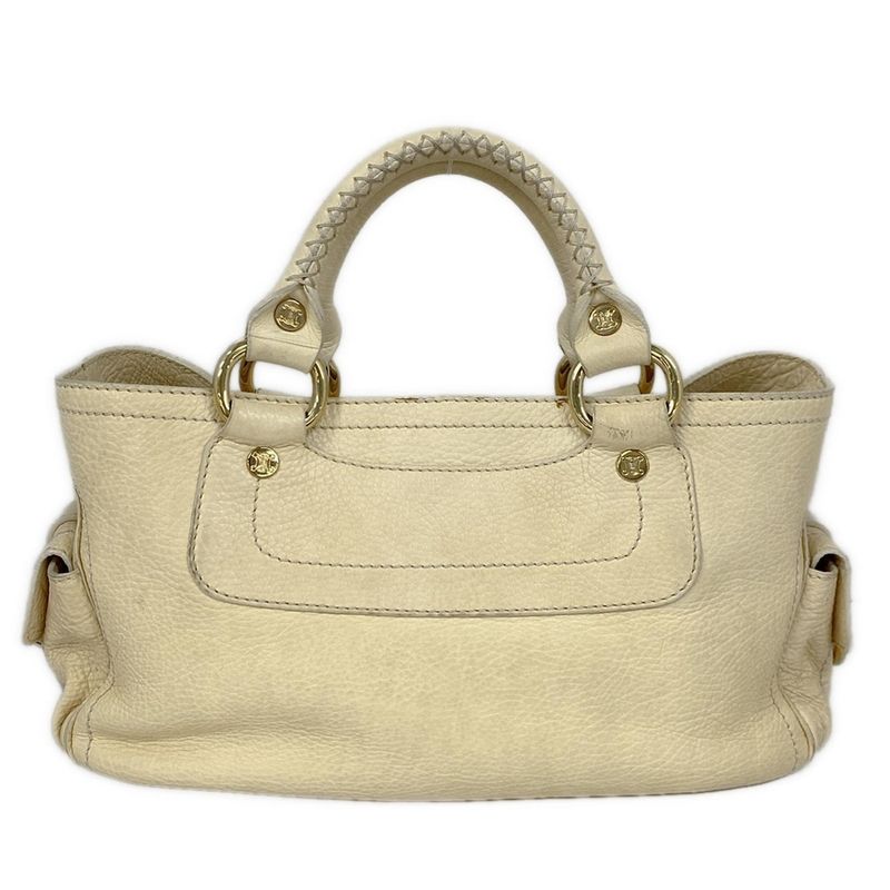 Celine Handbag Boogie Bag Ivory Leather