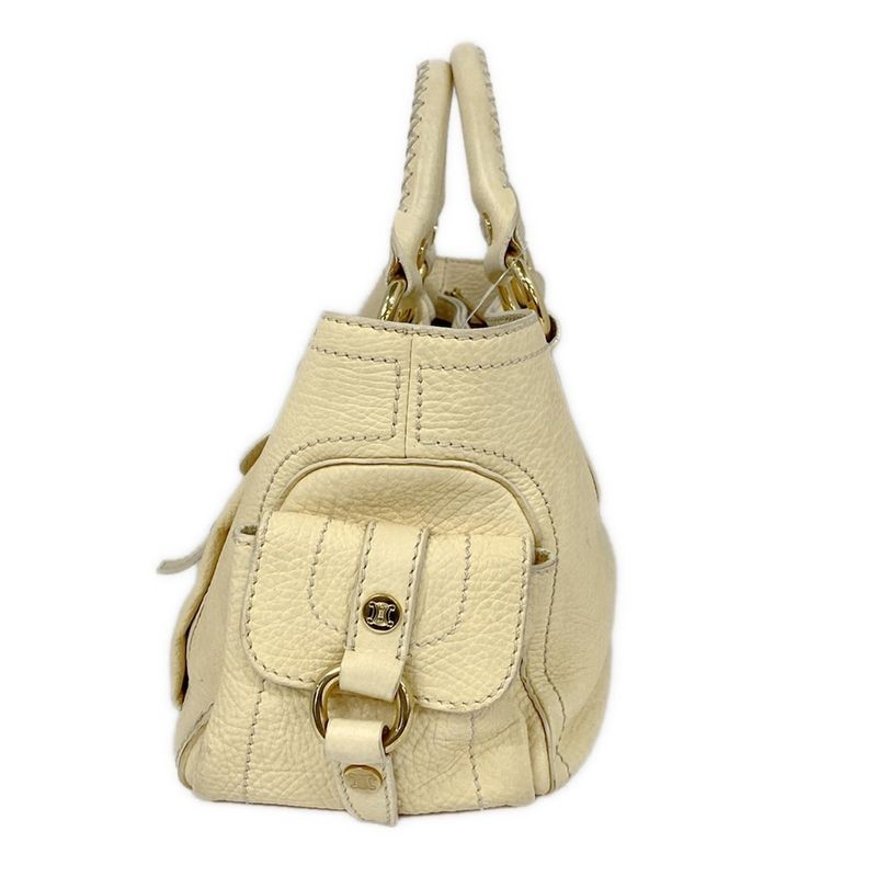 Celine Handbag Boogie Bag Ivory Leather