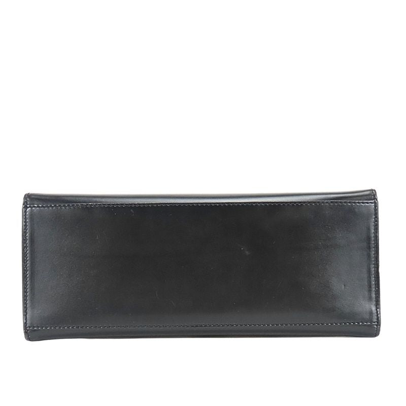Celine Handbag Ganchini Leather Black Gold Chain
