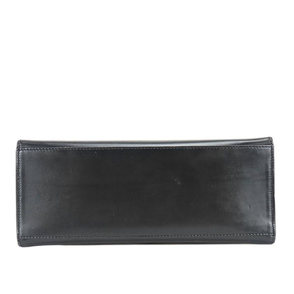 Celine Handbag Ganchini Leather Black Gold Chain
