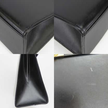 Celine Handbag Ganchini Leather Black Gold Chain
