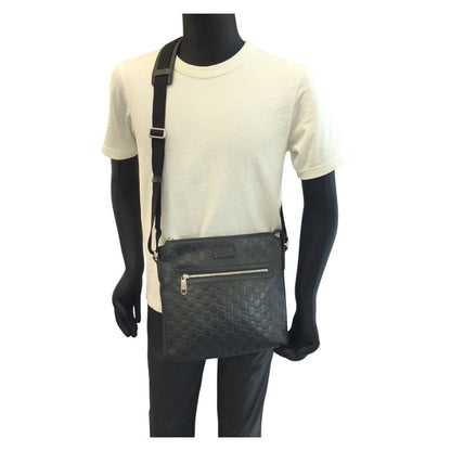 Guccissima Black Silver Leather Shoulder Bag