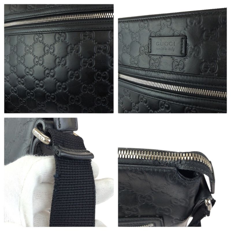 Guccissima Black Silver Leather Shoulder Bag